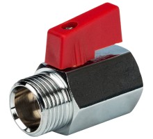 Кран шаровой STOUT SVB-0022 1/2″ Ду15 Ру10 полнопроходной муфтовый, латунный, внутренняя/наружная резьба, управление ручка-флажок
