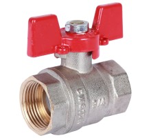 Кран шаровой ROMMER RBV-0003 3/4″ Ду20 Ру40 полнопроходной муфтовый, латунный, внутренняя/внутренняя резьба, управление ручка-бабочка