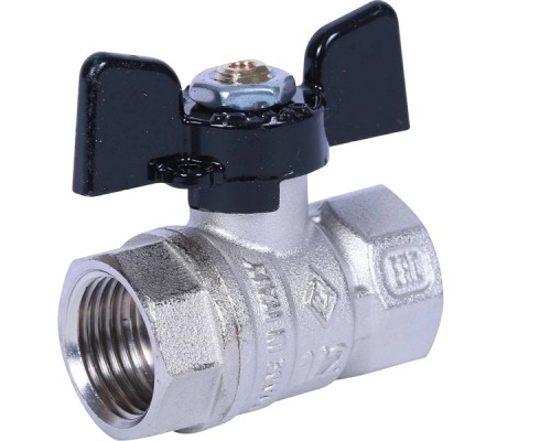Кран шаровой BUGATTI Arizona 602 1/2” Ду15 Ру40 стандартнопроходной муфтовый для воды, латунный, внутренняя/внутренняя резьба, управление ручка-бабочка Кран шаровой BUGATTI Arizona 602 1/2” Ду15 Ру40 стандартнопроходной муфтовый для воды, латунный, внутренняя/внутренняя резьба, управление ручка-бабочка