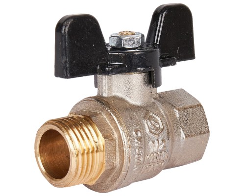 Кран шаровой STOUT SVB-0014 1/2″ Ду15 Ру40 стандартнопроходной муфтовый, латунный, внутренняя/наружная резьба, управление ручка-бабочка Кран шаровой STOUT SVB-0014 1/2″ Ду15 Ру40 стандартнопроходной муфтовый, латунный, внутренняя/наружная резьба, управление ручка-бабочка