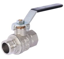 Кран шаровой STOUT SVB-0013 1/2″ Ду15 Ру40 стандартнопроходной муфтовый, латунный, внутренняя/наружная резьба, управление ручка-рычаг