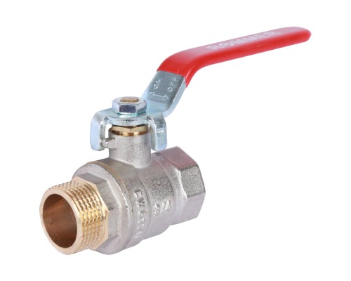 Кран шаровой ROMMER RBV-0002 3/4″ Ду20 Ру40 полнопроходной муфтовый, латунный, внутренняя/наружная резьба, управление ручка-рычаг Кран шаровой ROMMER RBV-0002 3/4″ Ду20 Ру40 полнопроходной муфтовый, латунный, внутренняя/наружная резьба, управление ручка-рычаг