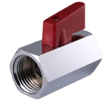 Кран шаровой STOUT SVB-0021 1/2″ Ду15 Ру10 полнопроходной муфтовый, латунный, внутренняя/внутренняя резьба, управление ручка-флажок