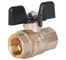 Кран шаровой STOUT SVB-0002 1/2″ Ду15 Ру50 полнопроходной муфтовый, латунный, внутренняя/внутренняя резьба, управление ручка-бабочка