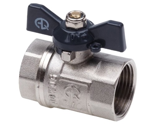 Кран шаровой AQUALINK ВР-ВР 1″ Ду25 Ру35 полнопроходной муфтовый, латунный, внутренняя/внутренняя резьба, управление ручка-бабочка Кран шаровой AQUALINK ВР-ВР 1″ Ду25 Ру35 полнопроходной муфтовый, латунный, внутренняя/внутренняя резьба, управление ручка-бабочка