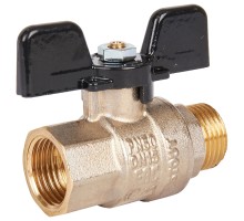 Кран шаровой STOUT SVB-0004 1/2″ Ду15 Ру50 полнопроходной муфтовый, латунный, внутренняя/наружная резьба, управление ручка-бабочка