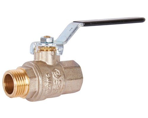 Кран шаровой STOUT SVB-0003 1/2″ Ду15 Ру50 полнопроходной муфтовый, латунный, внутренняя/наружная резьба, управление ручка-рычаг