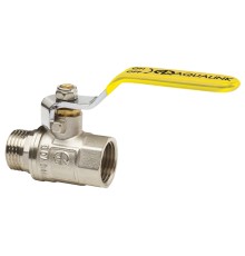 Кран шаровой AQUALINK ВР-НР 1″ Ду25 Ру16 стандартнопроходной муфтовый для газа, латунный, внутренняя/наружная резьба, управление ручка-рычаг