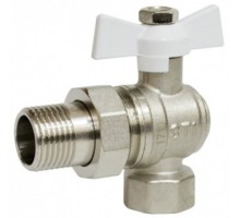 Кран шаровой STI 3/4″ Ду20 Ру40 муфтовый (″американка″) полнопроходной угловой, бабочка, корпус-латунь