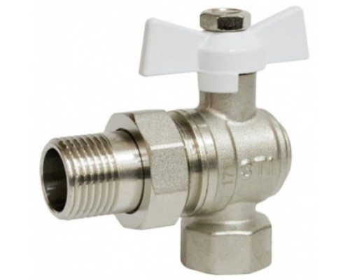 Кран шаровой STI 3/4″ Ду20 Ру40 муфтовый (″американка″) полнопроходной угловой, бабочка, корпус-латунь Кран шаровой STI 3/4″ Ду20 Ру40 муфтовый (″американка″) полнопроходной угловой, бабочка, корпус-латунь