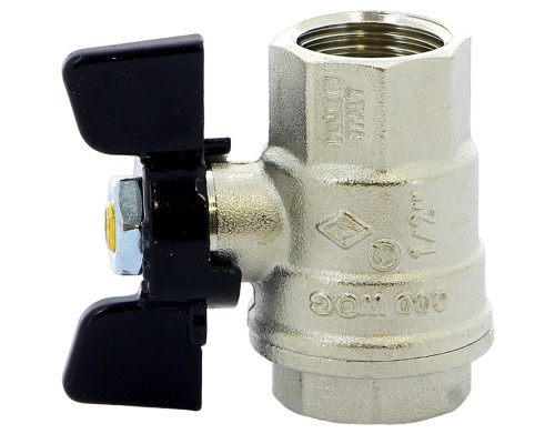 Кран шаровой BUGATTI Oregon 302 1/2'' Ду15 Ру64 полнопроходной, латунный, внутренняя/внутренняя резьба, управление ручка-бабочка Кран шаровой BUGATTI Oregon 302 1/2'' Ду15 Ру64 полнопроходной, латунный, внутренняя/внутренняя резьба, управление ручка-бабочка