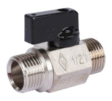 Кран шаровой BUGATTI Kansas 08100017 Ду15 Ру16, неполнопроходной наружная/наружная резьба, управление ручка-рычаг