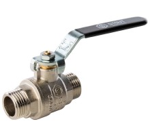 Кран шаровой STOUT SVB-0005 1/2″ Ду15 Ру50 полнопроходной муфтовый, латунный, наружная/наружная резьба, управление ручка-рычаг
