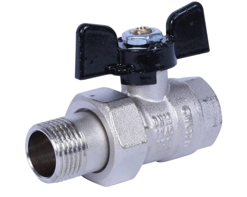 Кран шаровой BUGATTI Arizona 626 1/2” Ду15 Ру40 стандартнопроходной муфтовый для воды, латунный, внутренняя/наружная резьба, управление ручка-бабочка Кран шаровой BUGATTI Arizona 626 1/2” Ду15 Ру40 стандартнопроходной муфтовый для воды, латунный, внутренняя/наружная резьба, управление ручка-бабочка