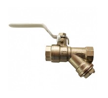 Кран шаровой STI 3/4″ Ду20 Ру16 муфтовый, (муфта-муфта) стандартнопроходной, фильтр, корпус-латунь