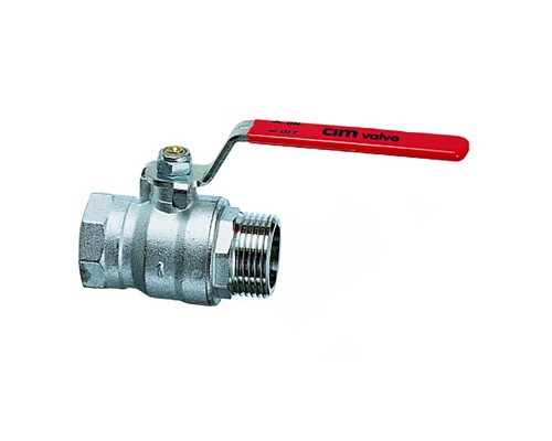 Кран шаровой Cimberio CIM RED5MF 1/2″ Ду15 Ру50, серия RED5 полнопроходной, внутренняя/наружная резьба, управление плоский рычаг Кран шаровой Cimberio CIM RED5MF 1/2″ Ду15 Ру50, серия RED5 полнопроходной, внутренняя/наружная резьба, управление плоский рычаг
