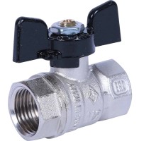 Кран шаровой BUGATTI Arizona 602 3/4” Ду20 Ру25 стандартнопроходной муфтовый для воды, латунный, внутренняя/внутренняя резьба, управление ручка-бабочка