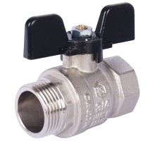 Кран шаровой STOUT SVB-0014 3/4″ Ду20 Ру40 стандартнопроходной муфтовый, латунный, внутренняя/наружная резьба, управление ручка-бабочка
