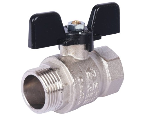 Кран шаровой STOUT SVB-0014 3/4″ Ду20 Ру40 стандартнопроходной муфтовый, латунный, внутренняя/наружная резьба, управление ручка-бабочка Кран шаровой STOUT SVB-0014 3/4″ Ду20 Ру40 стандартнопроходной муфтовый, латунный, внутренняя/наружная резьба, управление ручка-бабочка