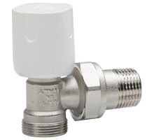 Кран шаровой LUXOR easy RS 112 1/2'' Ду15 Ру10 регулирующий угловой полнопроходной, латунный, наружная/наружная резьба, управление ручка-маховик