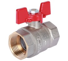 Кран шаровой ROMMER RBV-0003 1″ Ду25 Ру40 полнопроходной муфтовый, латунный, внутренняя/внутренняя резьба, управление ручка-бабочка