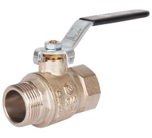 Кран шаровой STOUT SVB-0013 3/4″ Ду20 Ру40 стандартнопроходной муфтовый, латунный, внутренняя/наружная резьба, управление ручка-рычаг