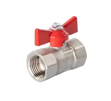 Кран шаровой ГАЛЛОП Практик 130 никель 1/2″ Ду15 Py16 ВР-ВР стандартнопроходной, управление ручка-бабочка, корпус - латунь