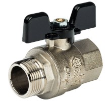 Кран шаровой STOUT SVB-0004 3/4″ Ду20 Ру50 полнопроходной муфтовый, латунный, внутренняя/наружная резьба, управление ручка-бабочка