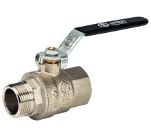 Кран шаровой STOUT SVB-0003 3/4″ Ду20 Ру50 полнопроходной муфтовый, латунный, внутренняя/наружная резьба, управление ручка-рычаг