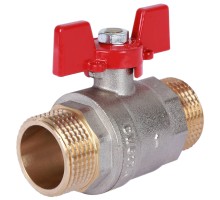 Кран шаровой ROMMER RBV-0007 1″ Ду25 Ру40 полнопроходной муфтовый, латунный, наружная/наружная резьба, управление ручка-бабочка