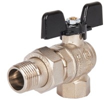 Кран шаровой STOUT SVB-0008 1/2″ Ду15 Ру50 полнопроходной муфтовый, латунный, внутренняя/наружная резьба, управление ручка-бабочка