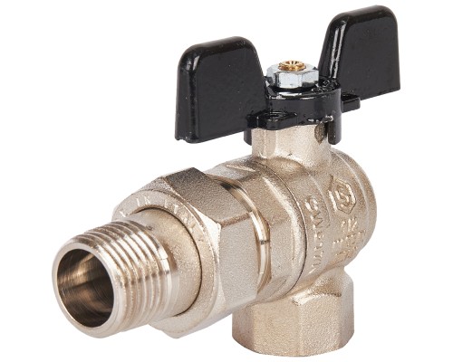Кран шаровой STOUT SVB-0008 1/2″ Ду15 Ру50 полнопроходной муфтовый, латунный, внутренняя/наружная резьба, управление ручка-бабочка