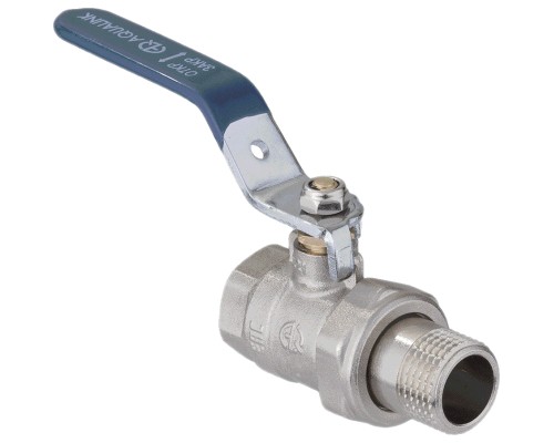 Кран шаровой AQUALINK 1″ Ду25 Ру35 полнопроходной муфтовый со сгоном, латунный, внутренняя/наружная резьба, управление ручка-рычаг Кран шаровой AQUALINK 1″ Ду25 Ру35 полнопроходной муфтовый со сгоном, латунный, внутренняя/наружная резьба, управление ручка-рычаг