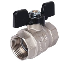 Кран шаровой STOUT SVB-0012 1″ Ду25 Ру32 стандартнопроходной муфтовый, латунный, внутренняя/внутренняя резьба, управление ручка-бабочка