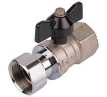Кран шаровой STOUT SVB-0009 3/4″x3/4″ Ду20x20 Ру30 стандартнопроходной муфтовый, латунный, внутренняя резьба/накидная гайка, управление ручка-бабочка