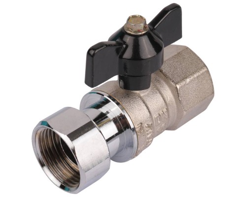 Кран шаровой STOUT SVB-0009 3/4″x3/4″ Ду20x20 Ру30 стандартнопроходной муфтовый, латунный, внутренняя резьба/накидная гайка, управление ручка-бабочка Кран шаровой STOUT SVB-0009 3/4″x3/4″ Ду20x20 Ру30 стандартнопроходной муфтовый, латунный, внутренняя резьба/накидная гайка, управление ручка-бабочка