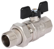 Кран шаровой STOUT SVB-0007 3/4″ Ду20 Ру50 полнопроходной муфтовый, латунный, внутренняя/наружная резьба, управление ручка-бабочка
