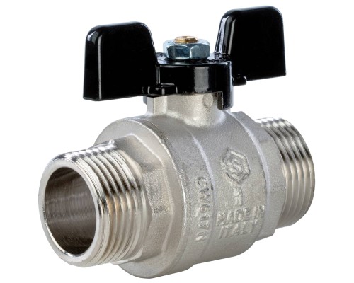 Кран шаровой STOUT SVB-0006 1″ Ду25 Ру40 полнопроходной муфтовый, латунный, наружная/наружная резьба, управление ручка-бабочка