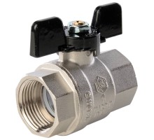 Кран шаровой STOUT SVB-0002 1″ Ду25 Ру40 полнопроходной муфтовый, латунный, внутренняя/внутренняя резьба, управление ручка-бабочка