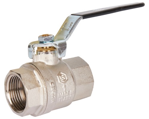 Кран шаровой STOUT SVB-0001 1″ Ду25 Ру40 полнопроходной муфтовый, латунный, внутренняя/внутренняя резьба, управление ручка-рычаг