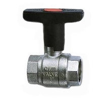 Кран шаровой Cimberio CIM A14 1/2″ Ду15 Ру60, серия Т14 полнопроходной, внутренняя/внутренняя резьба, управление нейлоновая ручка