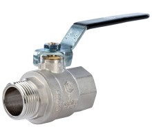 Кран шаровой STOUT SVB-0003 1″ Ду25 Ру40 полнопроходной муфтовый, латунный, внутренняя/наружная резьба, управление ручка-рычаг