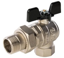 Кран шаровой STOUT SVB-0008 3/4″ Ду20 Ру50 полнопроходной муфтовый, латунный, внутренняя/наружная резьба, управление ручка-бабочка