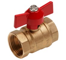 Кран шаровой AQUALINK ВР-ВР 1/2″ Ду15 Ру16 стандартнопроходной муфтовый, латунный, внутренняя/внутренняя резьба, управление ручка-бабочка