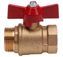 Кран шаровой AQUALINK ВР-НР 1/2″ Ду15 Ру16 стандартнопроходной муфтовый, латунный, внутренняя/наружная резьба, управление ручка-бабочка
