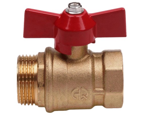 Кран шаровой AQUALINK ВР-НР 1/2″ Ду15 Ру16 стандартнопроходной муфтовый, латунный, внутренняя/наружная резьба, управление ручка-бабочка Кран шаровой AQUALINK ВР-НР 1/2″ Ду15 Ру16 стандартнопроходной муфтовый, латунный, внутренняя/наружная резьба, управление ручка-бабочка