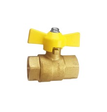 Кран шаровой REMSAN Ду15 Ру16 полнопроходной муфтовый для газа, г/г, латунный, внутренняя / внутренняя резьба, ручка-бабочка