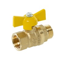 Кран шаровой ГАЛЛОП Стандарт 231 газ 1/2″ Ду15 Py40 ВР-НР полнопроходной, управление ручка-бабочка, корпус - латунь
