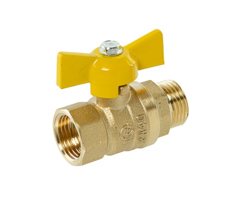 Кран шаровой ГАЛЛОП Стандарт 231 газ 1/2″ Ду15 Py40 ВР-НР полнопроходной, управление ручка-бабочка, корпус - латунь Кран шаровой ГАЛЛОП Стандарт 231 газ 1/2″ Ду15 Py40 ВР-НР полнопроходной, управление ручка-бабочка, корпус - латунь