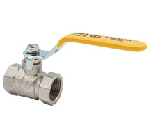 Кран шаровой AQUALINK ВР-ВР 1/2″ Ду15 Ру16 стандартнопроходной муфтовый для газа, латунный, внутренняя/внутренняя резьба, управление ручка-рычаг